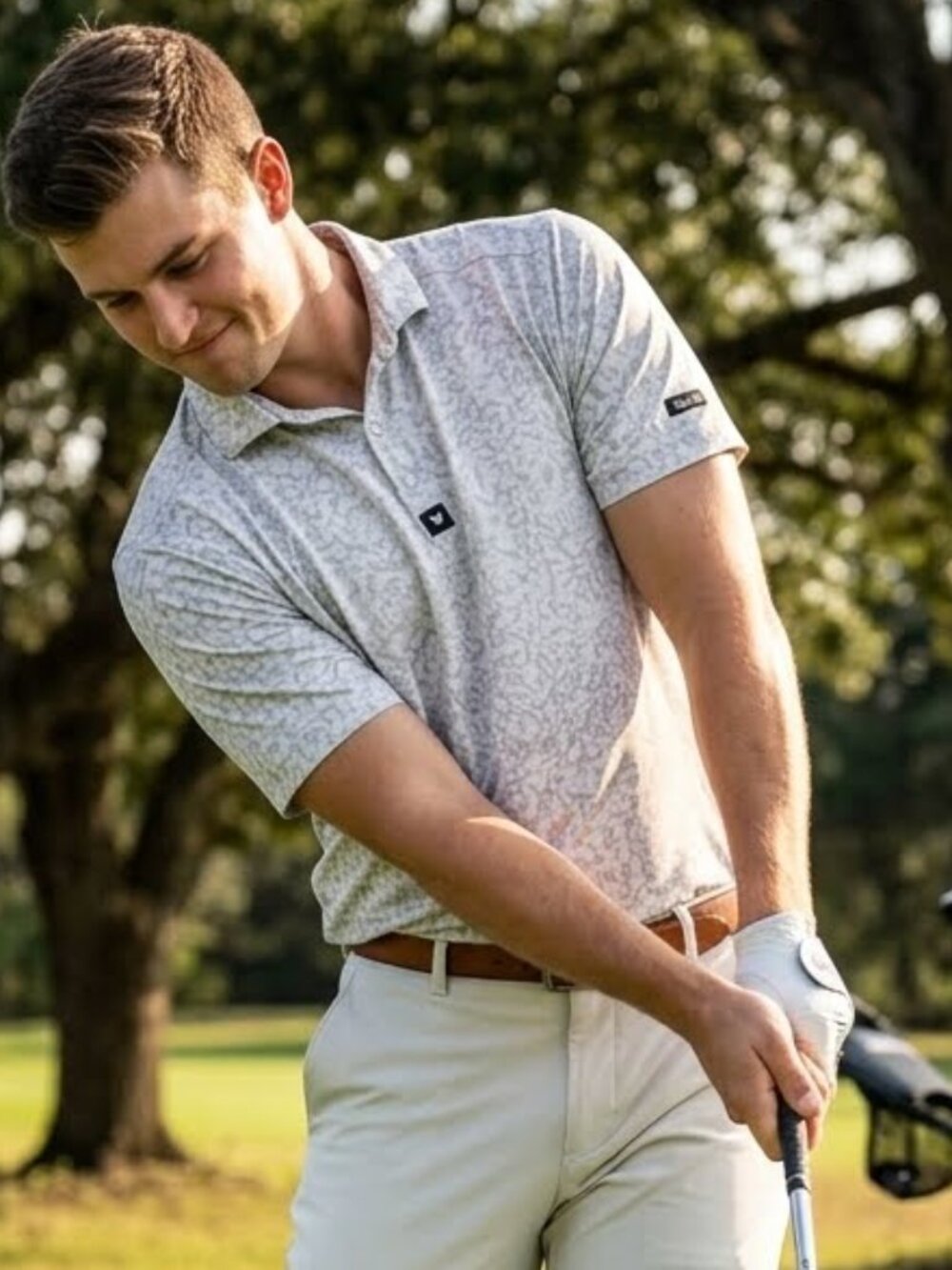Bad Birdie Performance Core Golf Polo Shirt Salt Print Casual Weekend